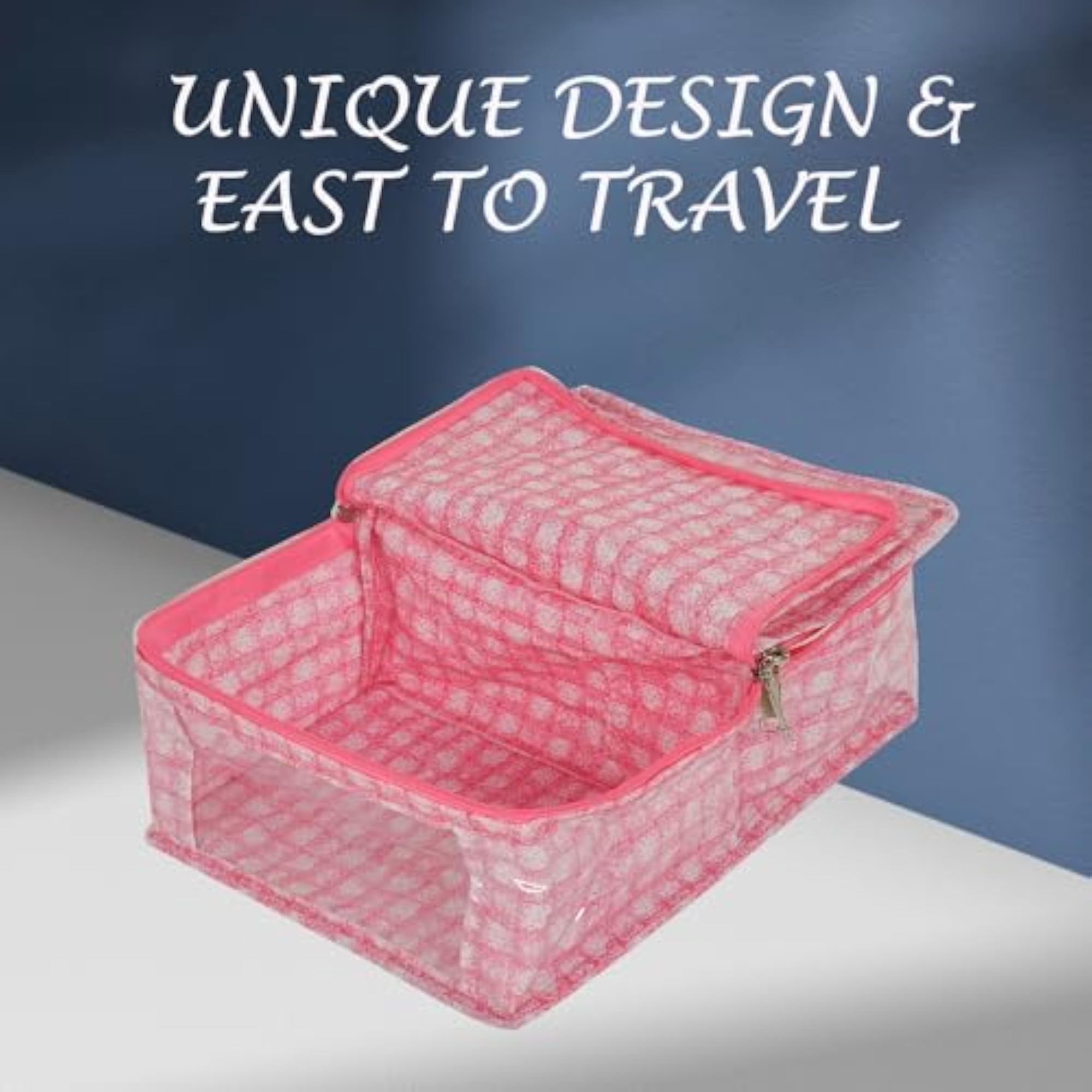 PVC Coated Check Design Innerwear Bag, Travel Toiletry Kit